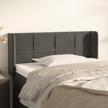 Cabecero de terciopelo gris oscuro 103x16x78/88 cm vidaXL