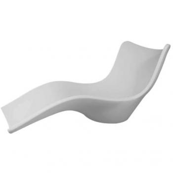 Tumbona Moderna de Plástico Resistente a la Intemperie Blanca para Jardín y Piscina Modelo Assunta