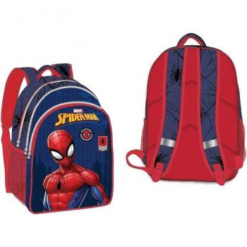 Mochila Escolar Ergonomica Spiderman Marvel 42x32cm con 3 Cremalleras y 3 Compartimentos, Producto Oficial para Niños y Niñas