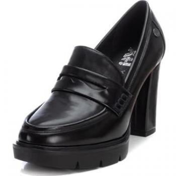 Xti - Mocasines planos de mujer de material vegano, color negro, talla 38