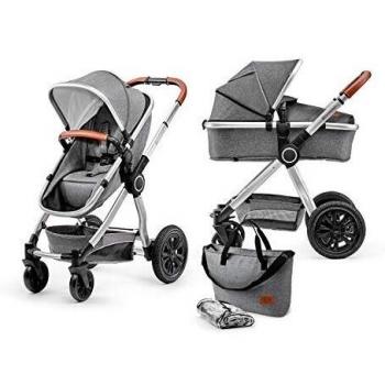 Kinderkraft Carrito Bebé 2 Piezas VEO, Silla de Paseo, Capazo, 0 a 15 Kg, Gris