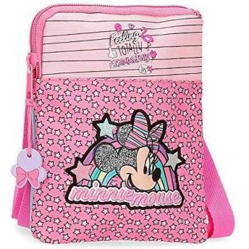 Disney Minnie Pink Vibes Bandolera Plana Rosa 13x16,5x1,5 cms Poliéster