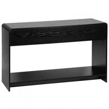 Consola de Efecto Madera Milo con 2 Cajones y 1 Estante, Negro, 120x40x70 cm