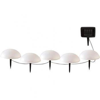 5 Balizas Solares Media Luna Ø15 cm LED Blanca - Lote de 5 Demi Boules a Picar