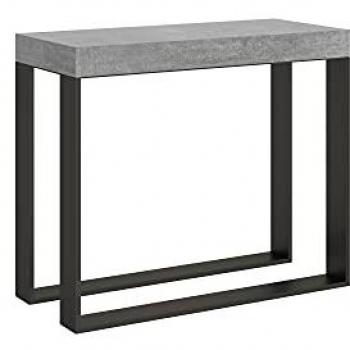 Consola extensible 90x40/196 cm Elettra Small Cemento Estructura Antracita