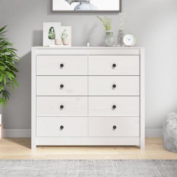 Armario auxiliar blanco 100x40x90 cm madera maciza de pino