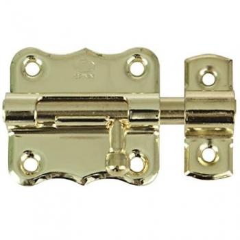 Pasador de Sobreponer Amig 454-70 Latón Barniz Display 70 x 67 mm Agujero Portacandados ø 8 mm Pestillo para Baño o Dormitorio Cerrojo de Seguridad