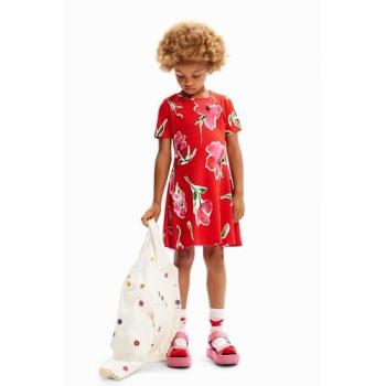 Vestido Casual Desigual Belisa Rojo para Niña (13/14 años, 164 cm) - Viscosa, Manga Corta, Moda Infantil