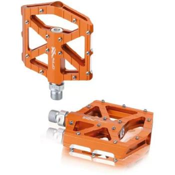 Pedales XLC PD-M12 Naranja - Pedales MTB, color naranja, diseño ligero, plataforma amplia para mayor estabilidad, rodamientos de alta calidad, construcción duradera