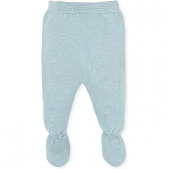 Polaina tricot de bebé niño en verde mar suave con elástico en cintura