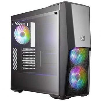 Cooler Master MasterBox MB500 ARGB Caja PC ATX Panel Frontal Semi-Mallado, 3 x 120 mm Ventiladores Preinstalados, Panel Lateral de Vidrio, Configuraciones Flujo de Aire Flexible