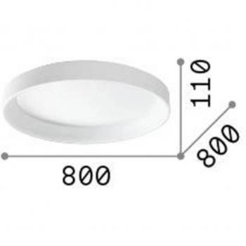 Lámpara de Techo LED Integrada Ziggy, Metal Blanco, Ø 80 cm, 7800 Lúmenes, 3000K