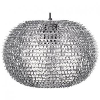 Lámpara colgante moderna en forma de globo con acabado metálico plateado y escamas brillantes Reine