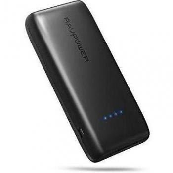 Bateria Externa 12000mAh RAVPower Tamaño de Bolsillo Dual Salida 2.4A, 2A Entrada Carga Rápida con Tecnología iSmart 2.0 para Smartphone Tablet - Negro