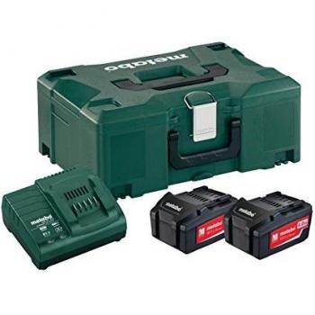 Metabo 685064000 685064000-Combo bateria + Cargador Basic-Set 2X 4,0 Ah en maletín MetaLoc, 36 V