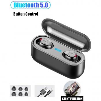 Auriculares Inalámbricos TWS F9 con Bluetooth 5.0, Estéreo 9D, Caja de Carga de 1200mAh y Doble Micrófono