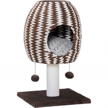 Árbol Rascador para Gatos PawHut con Cueva de Felpa