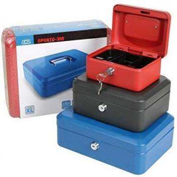 Ehl Caja caudal. c/Ban. Azul.15,2.x11,5x8cm