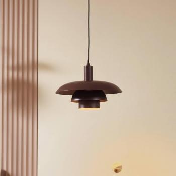 Lámpara colgante Elorri de metal marrón, Ø 38 cm - Lindby