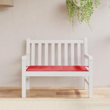Cojín de banco de jardín rojo 100x50x3 cm en tela Oxford