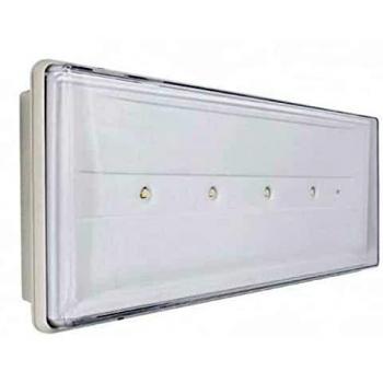 Lámpara de Emergencia LED Estilo+ 11W Beghelli, Autonomía 2 Horas, IP42, Instalación en Pared o Empotrada