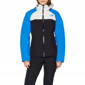 The North Face W Jacket Chaqueta Stratos, Mujer, TNF Black/Tin Grey/Bomber Blue, M