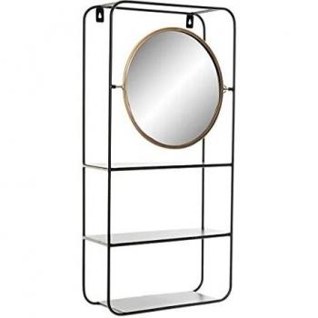 Estantería de Baño DKD Home Decor Cristal Negro Metal 32x12x65 cm