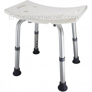 Kibath 141024 Banqueta de Aluminio Cuadrada para baño y Ducha Regulable en Altura. Asiento Fabricado en ABS Lacado Blanco máxima Densidad. para Personas de Movilidad Reducida. Repuestos garantizados