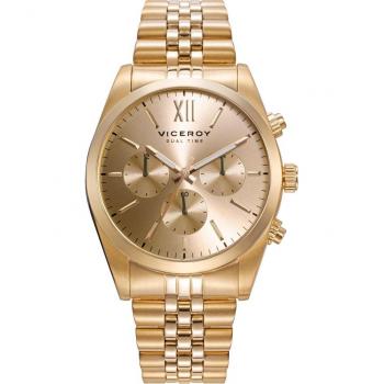 Reloj Viceroy Hombre Chic de Acero Multifunción con Esfera Dorada IP Dorado