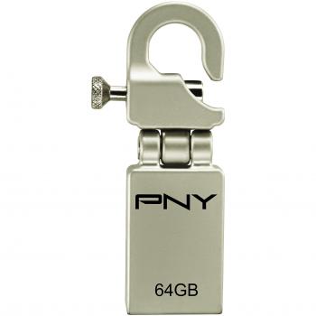 PNY Micro Hook Attaché 64GB 64GB USB 2.0 Oro unidad flash USB - Memoria USB