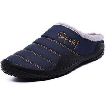 Zapatillas Hombre Invierno Pantuflas Caliente Casa Slippers Algodón Interior Al Aire Libre Zapatos Negro Azul 39-48 BL46