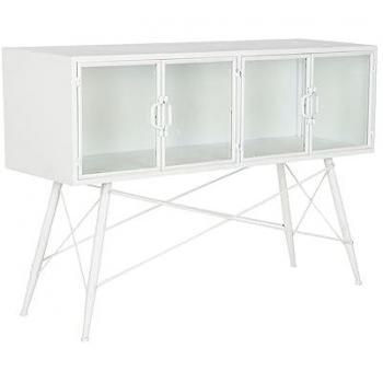 Consola Auxiliar DKD Home Decor Blanco Metal Cristal 120x35x80 cm