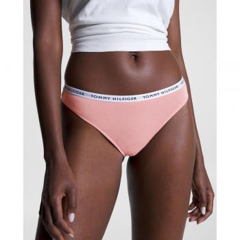 Pack de 3 tangas Tommy Hilfiger con cintura distintiva en colores rosa, negro y beige - Talla L