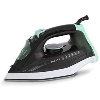 CREATE / LUXOR / Plancha de Vapor, 190g Golpe de Vapor, 48g/min Vapor Constante, Revestimiento Ceramic Coat, 23,2x11,8 cm