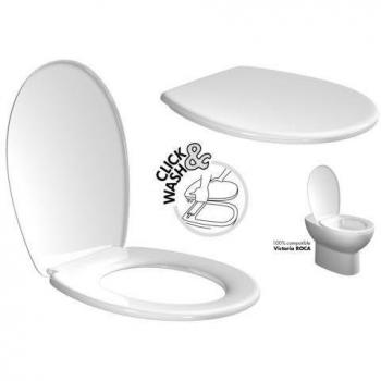 TATAY Tapa WC Universal Desmontable, Termoplástico, Forma Ovalada, Fabricado en España, Blanco. Dimensiones 44,5 x 36,5 cm