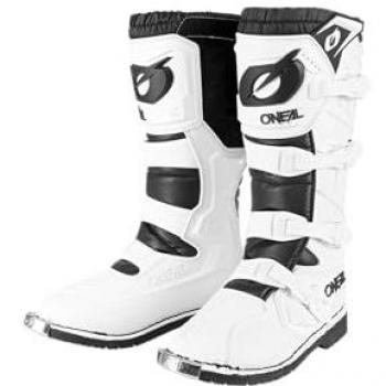 O'Neal Botas de Motocross Rider Pro Blancas Talla 48 con plantilla de aire, hebillas ajustables y material sintético