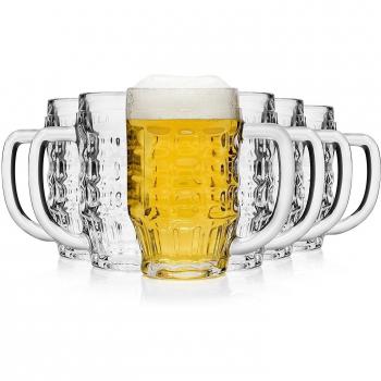 Bormioli Rocco Malles - Vaso de cerveza 370 ml, la marca de llenado a 300 ml, 6 unidades