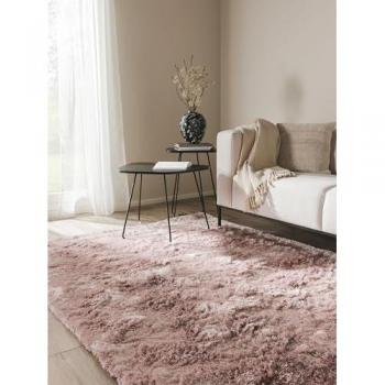 Alfombra de Pelo Largo Rosa 140x200 cm Benuta