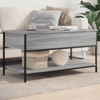 Mesa de centro Sonoma 100x50x50 cm Metal Multicapa Gris Madera Ingeniería Roble Vidaxl