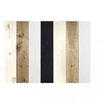 Cabecero de Cama de Madera Maciza Multicolor 140x80cm con Acabado Vintage Combinado Pizarra Flandes