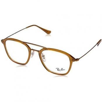 Ray-Ban 0Rx7098 Monturas de gafas, Brown, 50 para Hombre