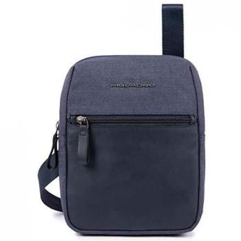 Piquadro Women's Blue Fabric Crossbody Messenger Bag with Logo - One Size