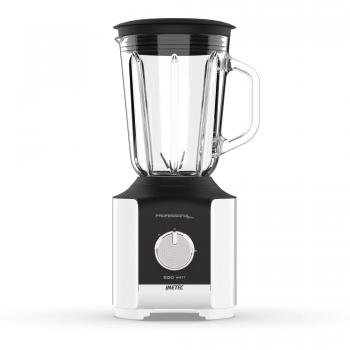 Imetec Professional Serie BL 1000 - Batidora, vaso de vidrio, 500 W, 1,5 l, 6 cuchillas sierra, tritura hielo, color blanco y gris