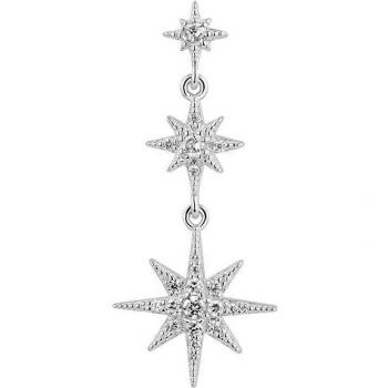 Ear Candy - Piercing largo Stardust de plata bañado en rodio
