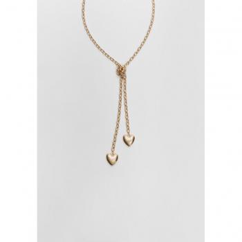 Gold Heart Lariat Necklace OS