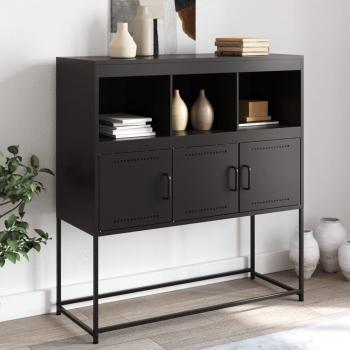 Armario aparador de acero negro 100,5x39x107 cm