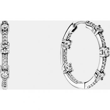 Pandora - Pendientes de Aro en plata de ley Barras Brillantes en Pavé