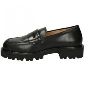 Mocasín de mujer Unisa Fragata de piel con puntera cuadrada, color negro, talla 38 EU