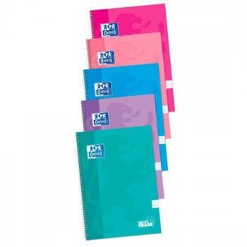 Cuaderno Oxford Multicolor Din A4 80 hojas con pizarra blanca y tapas extraduras - Pack de 5 unidades