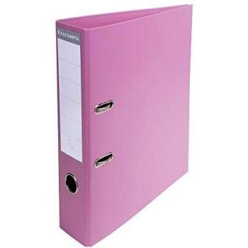 Exacompta archivador palanca A4 lomo 70mm cartón forrado PVC/PU rosa pastel